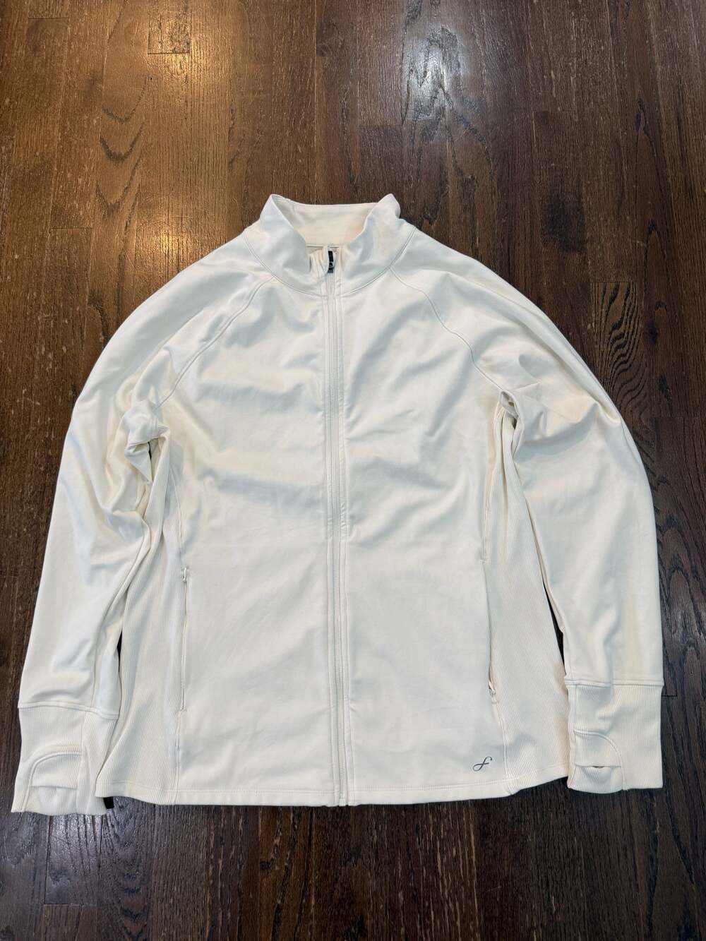 Freely Women's Full Zip Performance Jacket Off-White Size XL